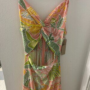 NWT Kenny Flowers The Bahamas - Twist-Front Cotton Maxi Dress sz M